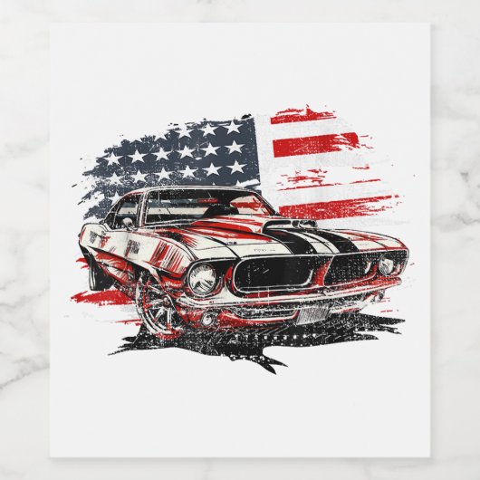 American Flag Patriotic Weinetikett (Einzelnes Label)