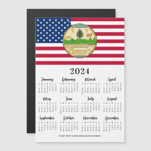 American Flag Patriotic Your Logo 2023 Kalender Magnetkarte