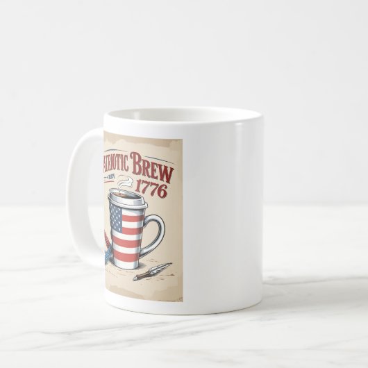 American Flag Pattern Coffee Cup - Patriotic Brew Kaffeetasse (Vorderseite Links)