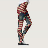 American Flag Pattern Patriotic Leggings (Rechts)