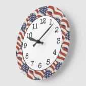 American Flag Pattern Round Wall Clock Große Wanduhr (Winkel)