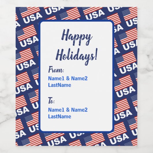 American Flag Pattern Weinetikett (Einzelnes Label)