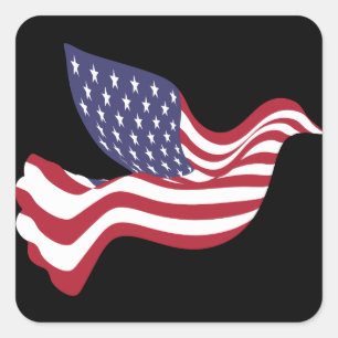 American Flag Peace Docker Quadratischer Aufkleber