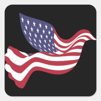American Flag Peace Docker Quadratischer Aufkleber