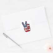 American Flag Peace Hand Runder Aufkleber (Umschlag)