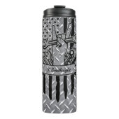 American Flag Peace Mechanism Tools Thermal Tumble Thermosbecher (Vorderseite)