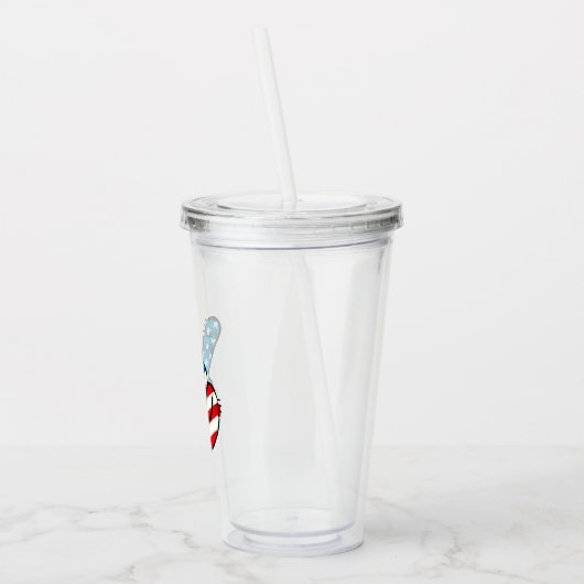 American Flag Peace Sign Acryltrinkbecher (Links)