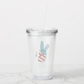 American Flag Peace Sign Acryltrinkbecher (Rückseite)