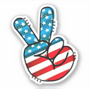 American Flag Peace Sign Aufkleber