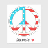 American Flag Peace Sign Aufkleber (Blatt)