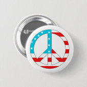 American Flag Peace Sign Button (Vorne & Hinten)