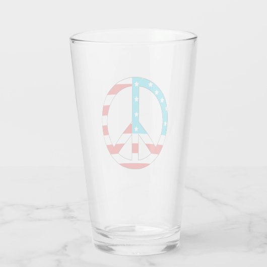 American Flag Peace Sign Glas (Rückseite)