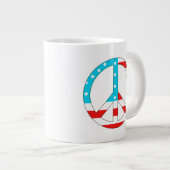American Flag Peace Sign Jumbo-Tasse (Vorderseite Rechts)