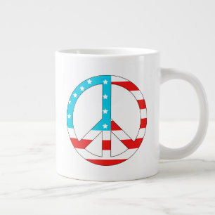 American Flag Peace Sign Jumbo-Tasse