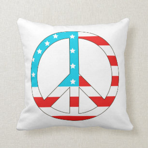 American Flag Peace Sign Kissen
