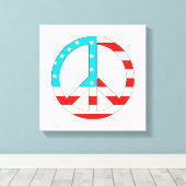 American Flag Peace Sign Leinwanddruck (Insitu (Holzboden))