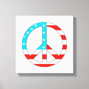 American Flag Peace Sign Leinwanddruck