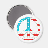 American Flag Peace Sign Magnet (Vorderseite/Rückseite)