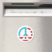 American Flag Peace Sign Magnet (In Situ (Geschirrspüler))