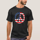 American Flag Peace Sign Peace Symbol T-Shirt (Vorderseite)