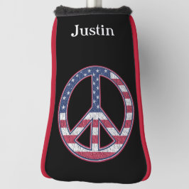 American Flag Peace Sign - Personalisiert Golf Headcover