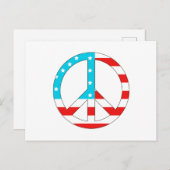 American Flag Peace Sign Postkarte (Vorne/Hinten)