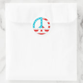 American Flag Peace Sign Runder Aufkleber (Tasche)