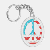 American Flag Peace Sign Schlüsselanhänger (Vorderseite links)
