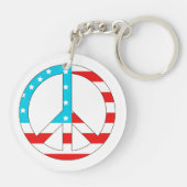 American Flag Peace Sign Schlüsselanhänger (Rückseite)