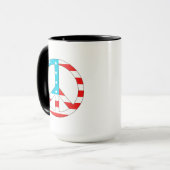American Flag Peace Sign Tasse (Vorderseite Links)