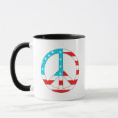 American Flag Peace Sign Tasse (Links)