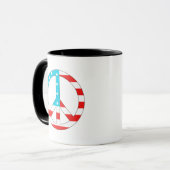 American Flag Peace Sign Tasse (Vorderseite Links)