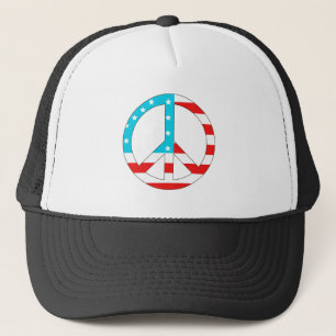 American Flag Peace Sign Truckerkappe