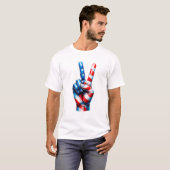 American Flag Peace Sign USA Patriotic T-Shirt (Vorne ganz)