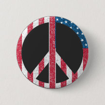 American Flag Peace Sign Vintag Red White & Blue