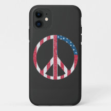 American Flag Peace Sign Vintag Red White & Blue