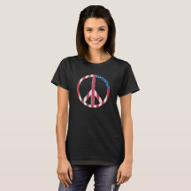 American Flag Peace Sign Vintag Red White & Blue
