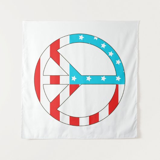American Flag Peace Sign Wandteppich (Vorderseite (Horizontal))