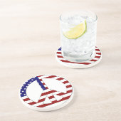 American Flag Peace (USA) Getränkeuntersetzer (Seite)