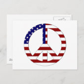 American Flag Peace (USA) Postkarte (Vorne/Hinten)