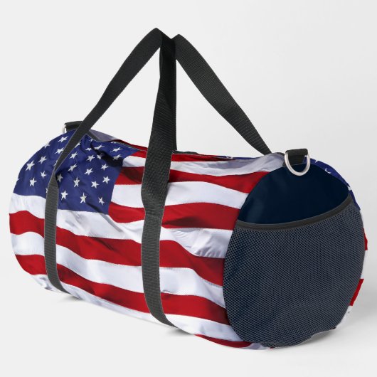 American Flag Personal Initials Red White & Blue Duffle Bag (Rechte Ecke)