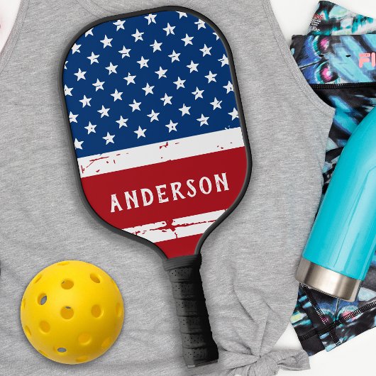 American Flag Personalisiert Stars Streifen Patrio Pickleball Schläger