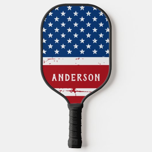 American Flag Personalisiert Stars Streifen Patrio Pickleball Schläger (Rückseite)