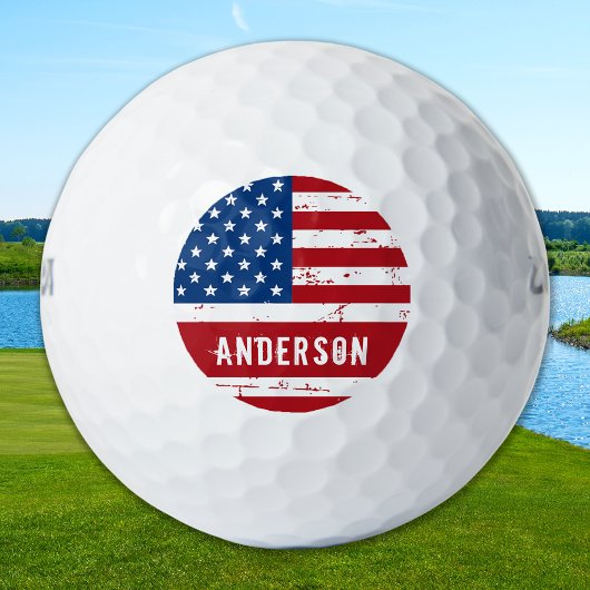 American Flag Personalisierte Patriotic Stars Stre Golfball