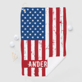 American Flag Personalisierte Patriotic Stars Stre Golfhandtuch (Insitu)