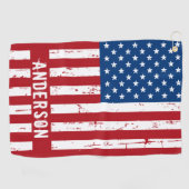 American Flag Personalisierte Patriotic Stars Stre Golfhandtuch (Horizontal)