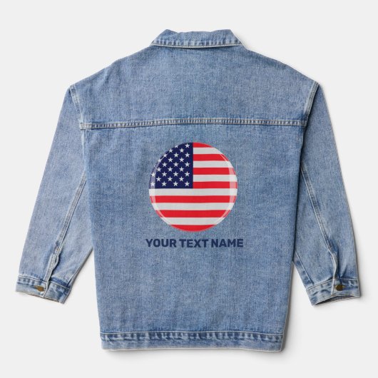 American Flag Personalisierte Patriotic Stars Stre Jeansjacke (Rückseite)