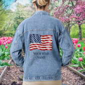 American Flag Personalisierte Patriotic Stars Stre Jeansjacke