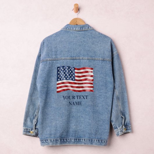 American Flag Personalisierte Patriotic Stars Stre Jeansjacke (Hangar)