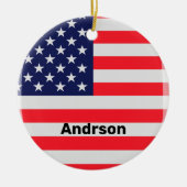 American Flag Personalisierte Patriotic Stars Stre Keramik Ornament (Vorne)